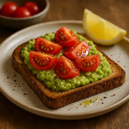 Avocado tomato wholegrain toast